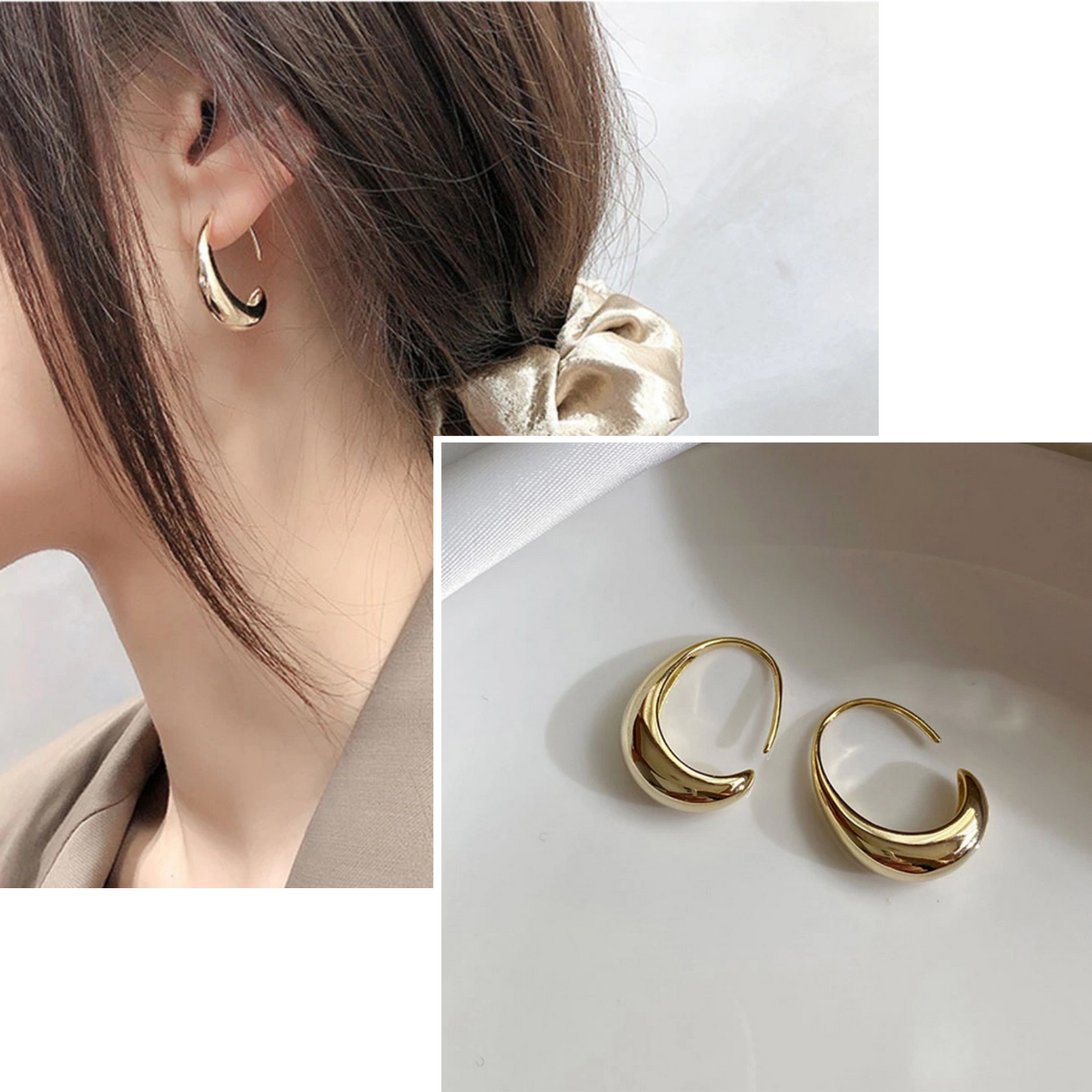 Drop Hoop Earrings