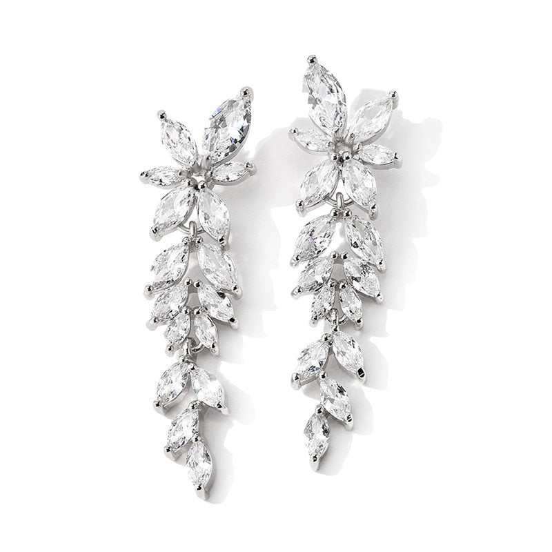 Leaf Crystal Earrings