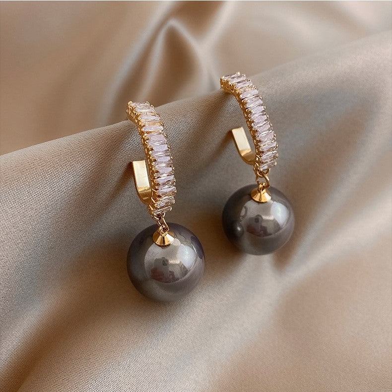 Crystal Pearl Drop Earrings