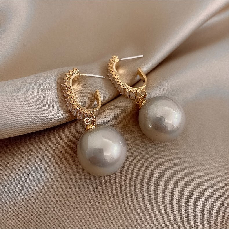 Crystal Pearl Drop Earrings