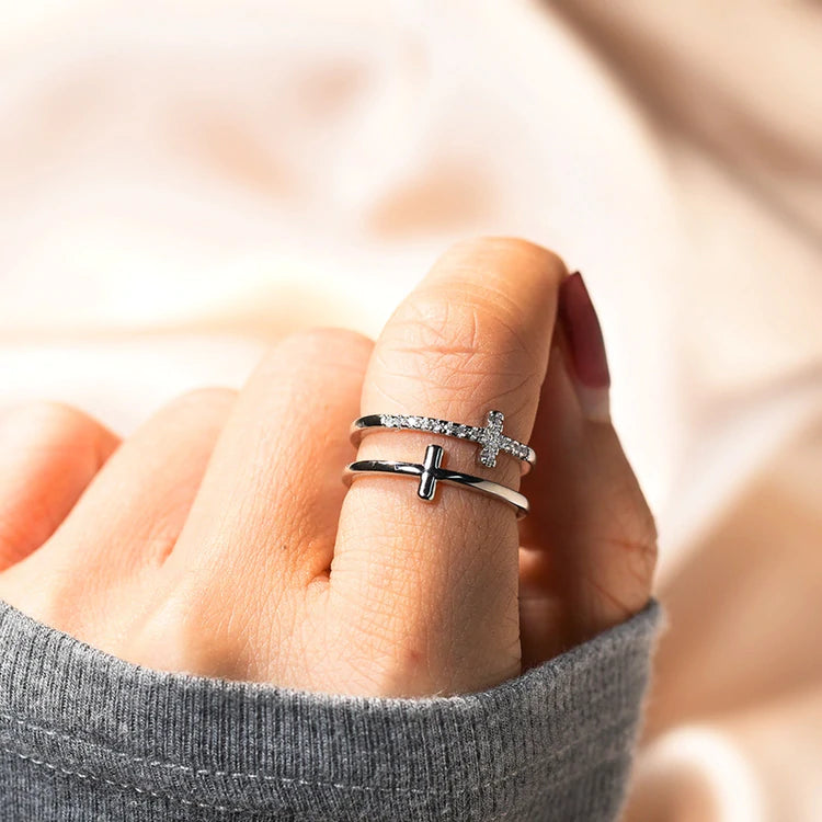 To My Daughter "Pray Through It" Double Cross Ring