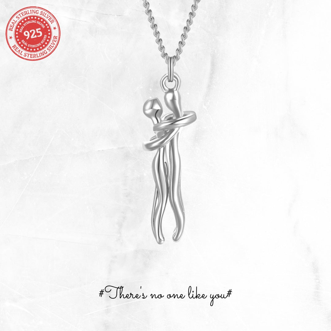 affectionate hug necklace silver s925