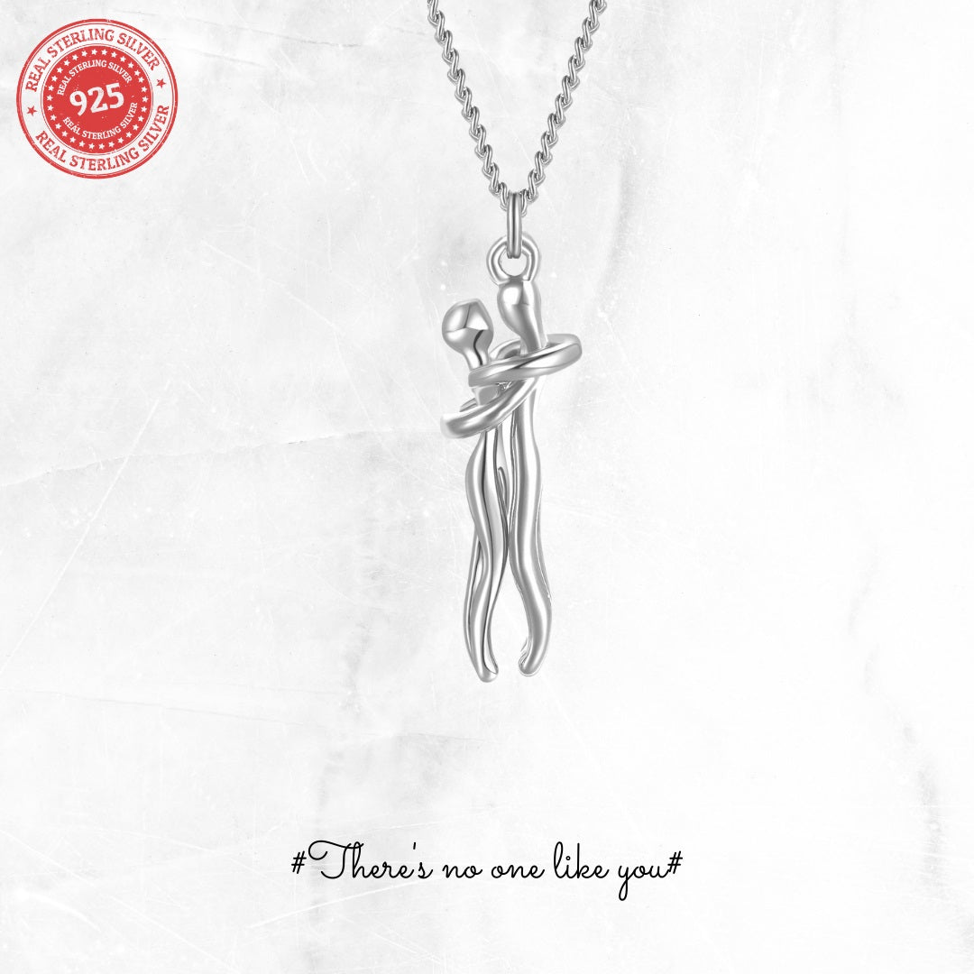 hug necklace sterling silver