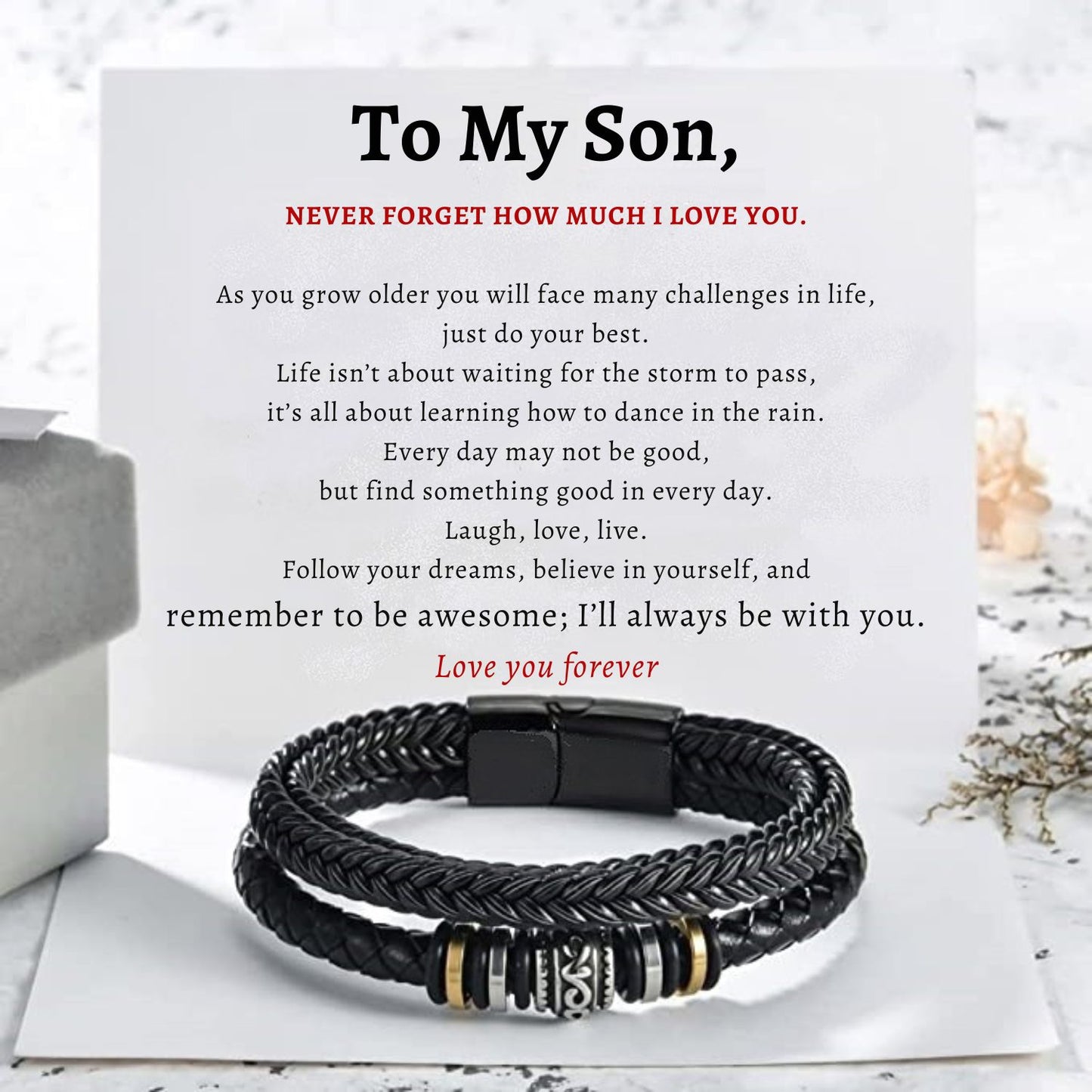 To My Son Love You Forever Bracelet