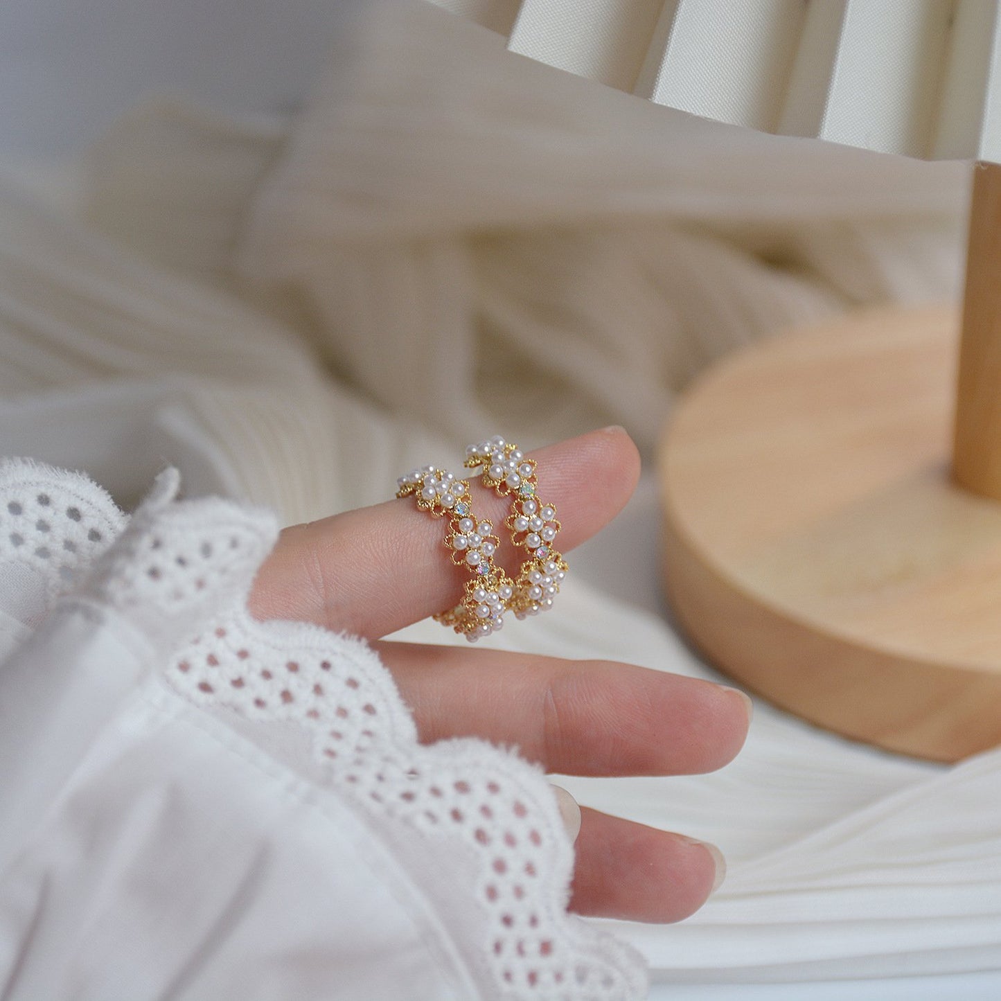 Lace Pearl Earrings