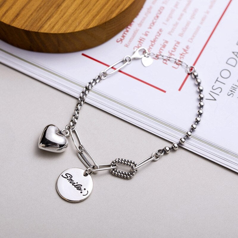 Smile and Heart Charm Bracelet - To My Daughter From Dad