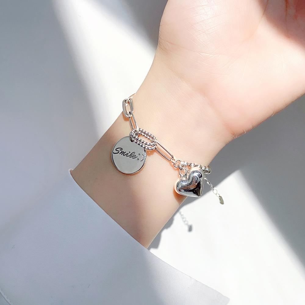 Granddaughter Love & Light - Smile and Heart Charm Bracelet