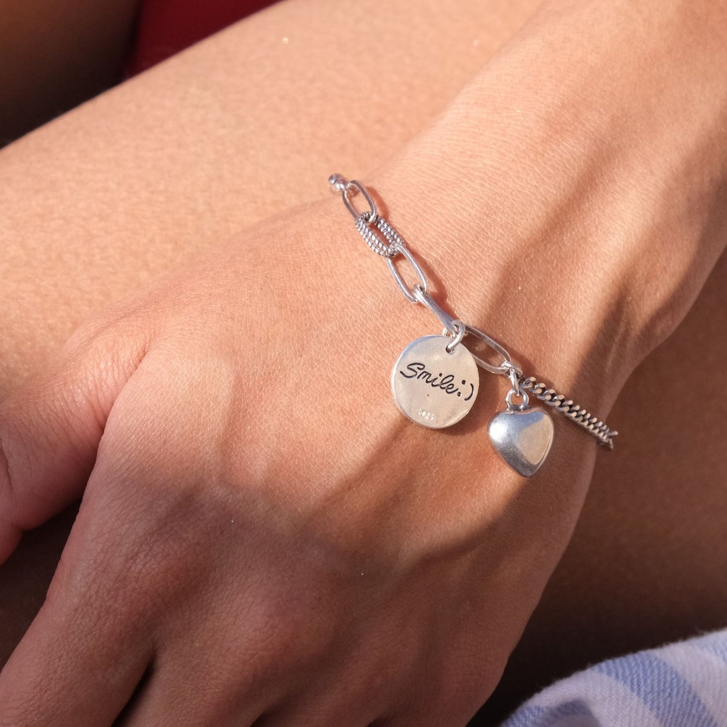 Smile and Heart Charm Bracelet - Granddaughter