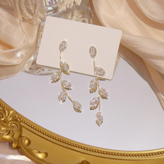 Gold plated Crystal Vine Earrings